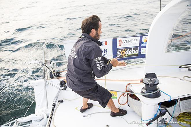 Louis Burton (FRA), skipper Bureau Vallee, training solo prior to the Vendee Globe on September 13th, 2016 © Stephane Maillard